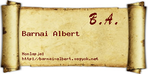 Barnai Albert névjegykártya