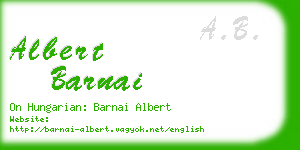 albert barnai business card